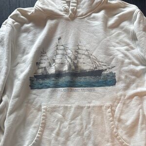 Todd Snyder Cream Hoodie with Ship Graphic